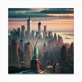Manhattan New York City Usa Travel Cityscape Skyline Architecture New York Landscape Canvas Print