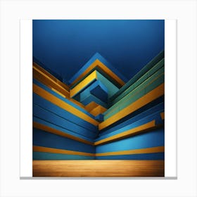 Abstract Blue And Yellow Canvas Print