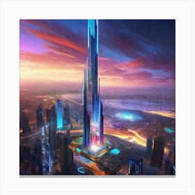 Futuristic Skyscraper Canvas Print