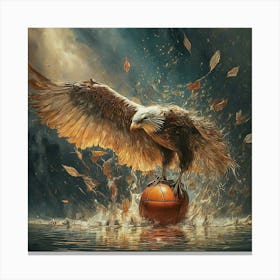 Eagle With Basketball Canvas Print