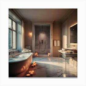 Bathroom With Candles Canvas Print