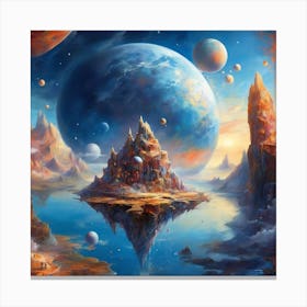 Planets In Space Canvas Print