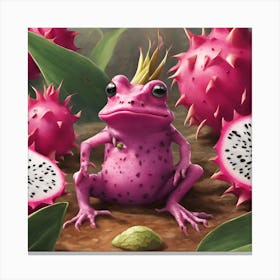 Dragon Fruit Frog Canvas Print