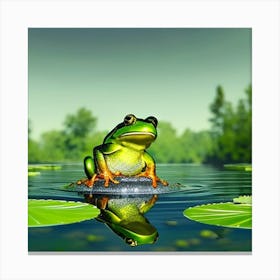 Frog on a lilypad Canvas Print