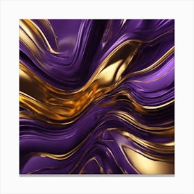 Abstract Purple And Gold Swirls Canvas Print