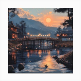 長閑な秋の夜、南木曽村 Peaceful Automn Evening In Nagiso Village (VIII) Canvas Print