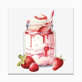 Strawberry Milkshake 10 Canvas Print