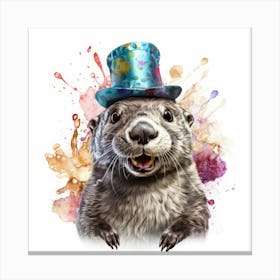 Otter In A Hat Canvas Print