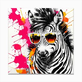 Zebra With Sunglasses Canvas Print