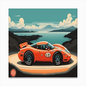Red Race Car Canvas Print
