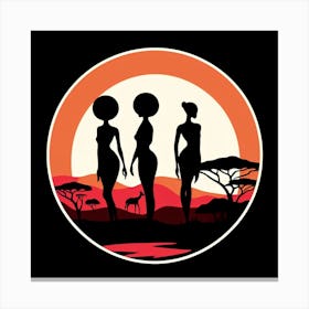 Silhouette Of African Women 1 Canvas Print
