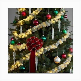 Christmas Tree With Ornaments Canvas Print