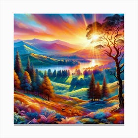 Sunset In The Mountains 2 Canvas Print