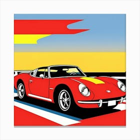 Bold Red Sports Car Pop Art Masterpiece Canvas Print