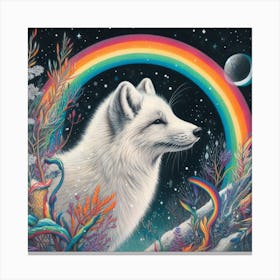 Fox In The Rainbow Canvas Print