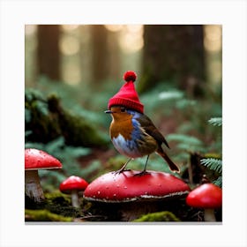 robin red hat Canvas Print