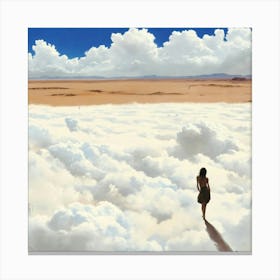 Girl In The Clouds Canvas Print