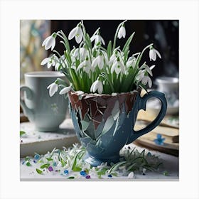 Snowdrops In A Cup 1 Canvas Print