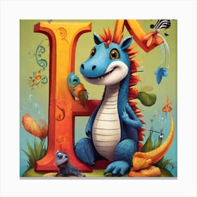 Dragon Letter H Canvas Print