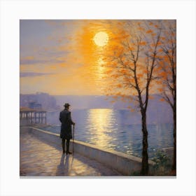 Sunset Over The Water Canvas Print