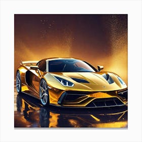 Golden Lamborghini 23 Canvas Print