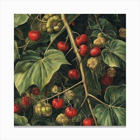 Berries On A Tree Art Canvas Print