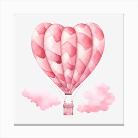 Pink Heart Hot Air Balloon 4 Canvas Print