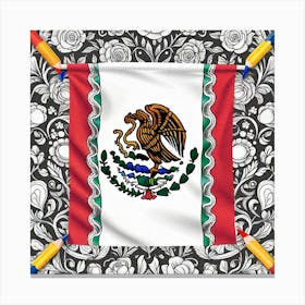 Mexican Coloring Flags (80) Canvas Print