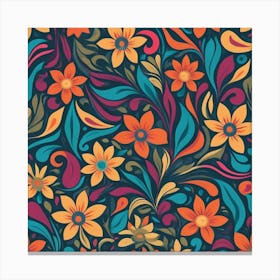 Floral Seamless Pattern 2 Canvas Print