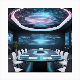 Futuristic Conference Room Canvas Print