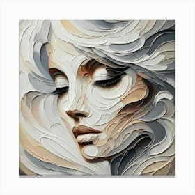 Abstract Face of a Woman: Contemporary, Expressive, Artistic Canvas Print