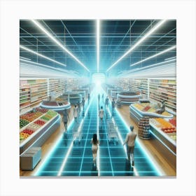 Futuristic Supermarket Canvas Print