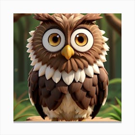 Owl In The Forest Canvas Print