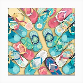 Flip Flops Background Canvas Print