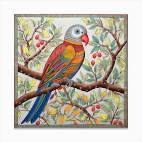 Parrot On A Branch Canvas Print