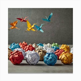 Origami Birds Canvas Print