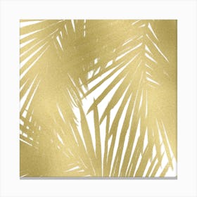 Gold Palms Square Canvas Print