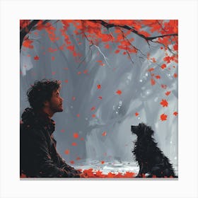 Man And His Dog Canvas Print