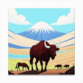 Cows In The Mountains 1 Canvas Print