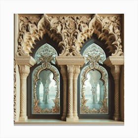 Windows Of The Agra Fort Canvas Print
