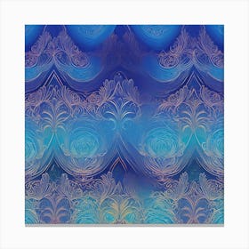 Blue Floral Pattern Canvas Print