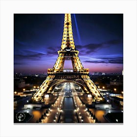 Eiffel Tower At Night Canvas Print