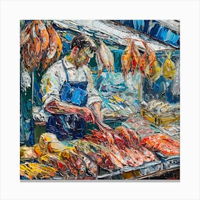 Van Gogh Style: The Fishmonger Series 2 Canvas Print
