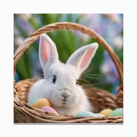 Easter Bunny In Basket 7 Canvas Print