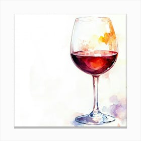 Watercolor Wine Glass Canvas Print