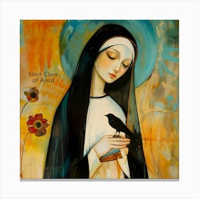 St Claire Of Assisi Franciscan Christian Catholic Saint Canvas Print