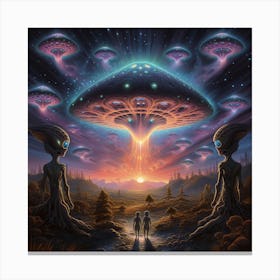 Aliens In The Sky 5 Canvas Print