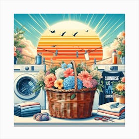 Laundry day and laundry basket 6 Canvas Print