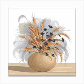 Flower Bouquet In A Vase 1 Canvas Print