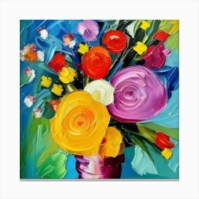 Flowers For Mum, In A Vase Canvas Print